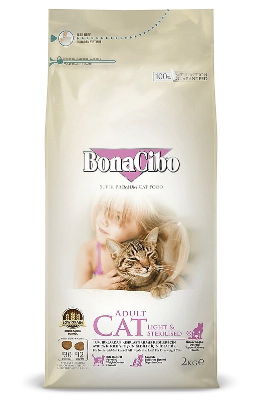 BonaCibo מזון לחתול בוגר מעוקר או בעל נטייה להשמנה