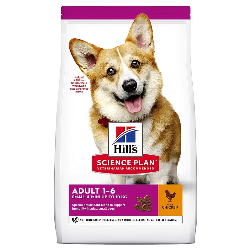 Hill's Science Plan מזון יבש לכלב בוגר 1-6 מגזע קטן (עם עוף), 3 ק"ג