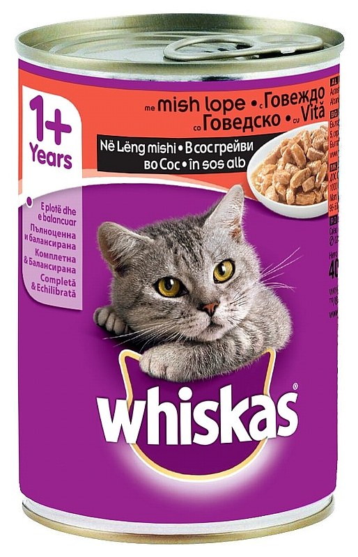 שימורי בקר לחתול וויסקס - ‏Whiskas