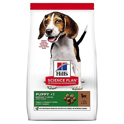 Hill's Science Plan מזון יבש לגור כלב מגזע בינוני (עם כבש ואורז),  2.5 ק''ג
