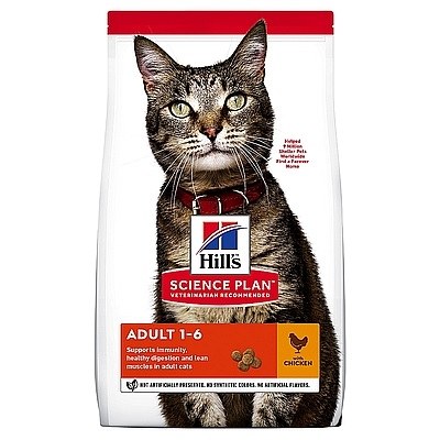 Hill's Science Plan מזון יבש לחתול בוגר 1-6 (עם עוף), 3 ק"ג