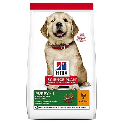 Hill's Science Plan מזון יבש לגור כלב מגזע גדול (עם עוף), 14.5 ק"ג