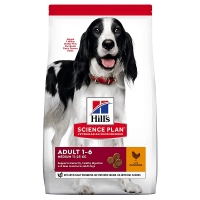 Hill's Science Plan מזון יבש לכלב בוגר 1-6 מגזע בינוני (עם עוף), 14 ק"ג